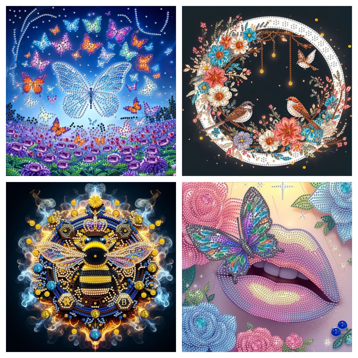 1-delige 5D dierendiamantschilderset, frameloze doe-het-zelf-huisdecoratie of festivalcadeau diamantkunstset en volledige set gereedschappen