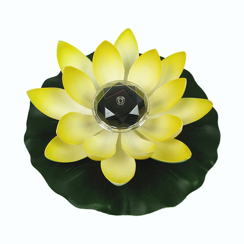 Solar Powered LED Lotus Blume Lampe Wasserdicht Outdoor Schwimm Teich Nacht Licht für Garten Pool party nachtlicht decor: Yellow