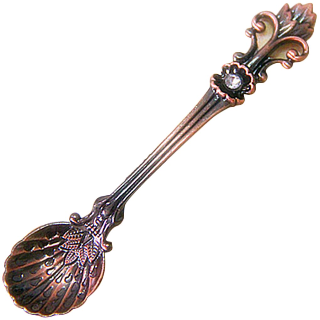 Vintage royal style Palace Carved Coffee Drink Condiment Spoon Tea Ice Cream balls milk Scoop: NO4 L