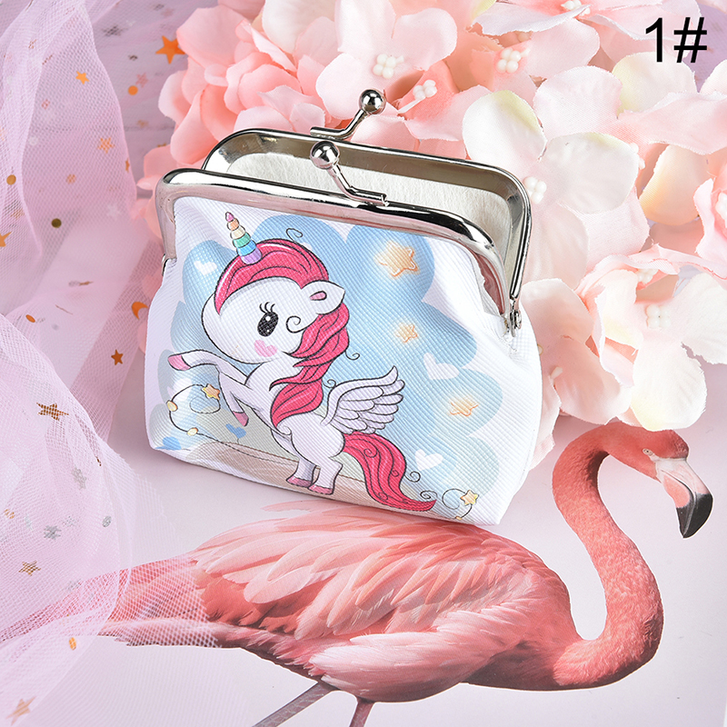Frauen Cartoon Einhorn Flamingo Geldbörse Niedliche Kleine Tasche Kupplung Brieftasche Null Brieftasche Münze Tasche