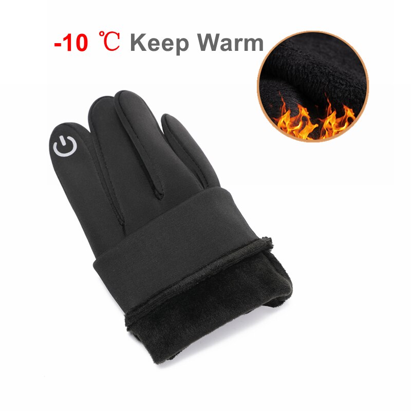 Guantes de ciclismo impermeables para exteriores, manoplas de invierno para pantalla táctil, a prueba de viento, para motocicleta, esquí y bicicleta