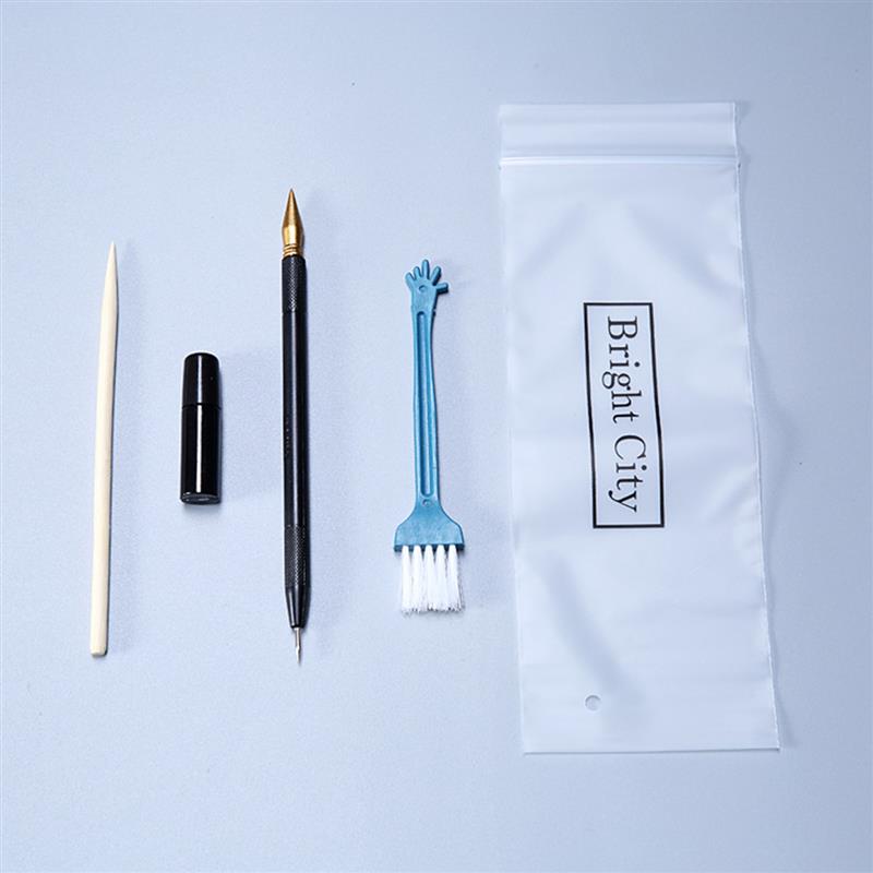 1Set Scratch Tool Set with Bamboo Sticks Scraper Repair Scratch Pen Black Brush For Kids Children Scratch Painting