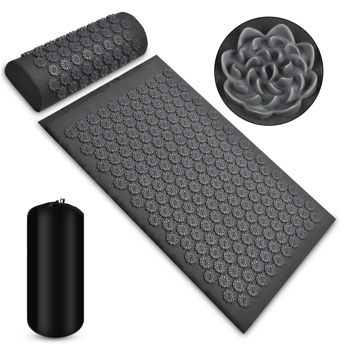 Pranamat Eco Lotus Spike Mat Acupunctuur Massage Kussen Kuznetsov's Applicator voor Nek Voet Terug Yoga Acupressuur Massage Mat: CHERRY