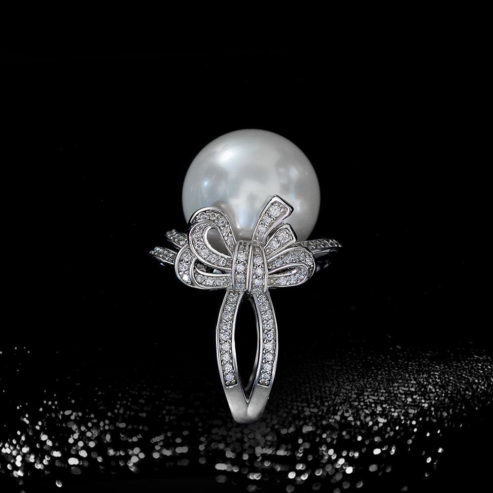 925 luxuriöse perlenringe aus sterlingsilber mit 16 mm muschelperlen – wunderschöner partyschmuck