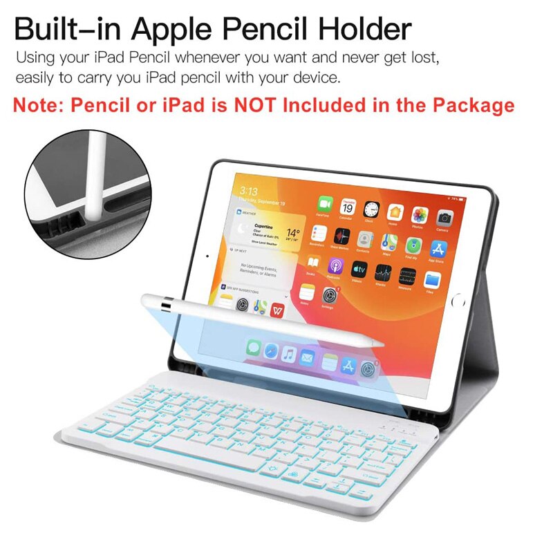 Schutzhülle für ipad 10.2 , 9.7 , 5th 6th 7th (generation) mit hintergrundbeleuchtung und tastatur, passend für ipad air 1 , 2 , 3 , pro 10.5, 11, mini 1 , 2 3 4 , 5