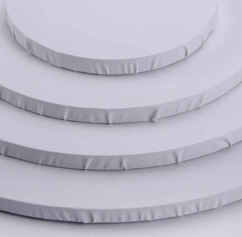 Round wooden box frame blank stretch acrylic paint board art canvas