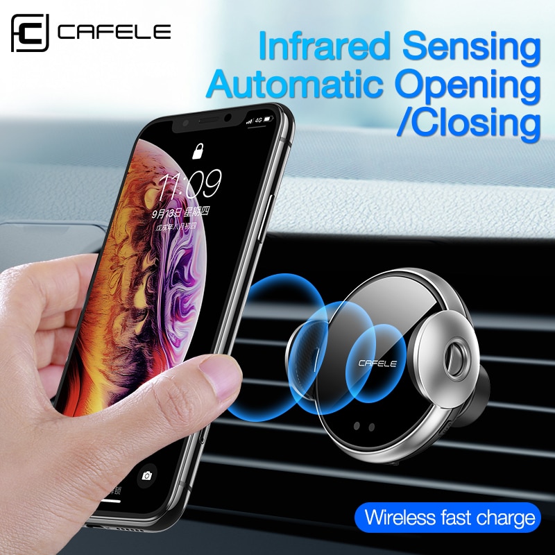 Cafele 10W Wireless Car Charger Voor Telefoon in Auto Draadloze Oplader Intelligente Infrarood Snelle Draadloze Opladen Auto Telefoon Oplader