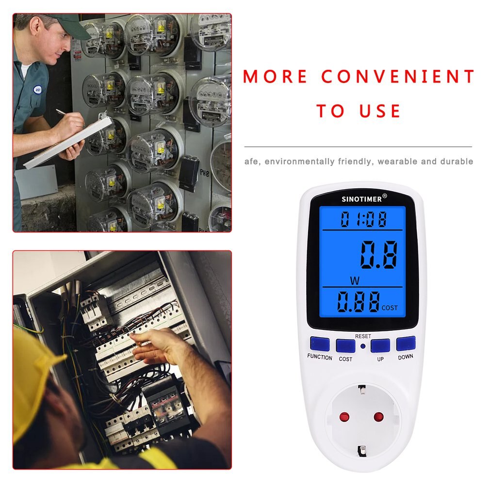 EU UNS UK FR BR AU Steckdose Digital Wattmeter Energie Verbrauch Watt Energie Meter KWh AC 230V 120V strom Mit Backlights