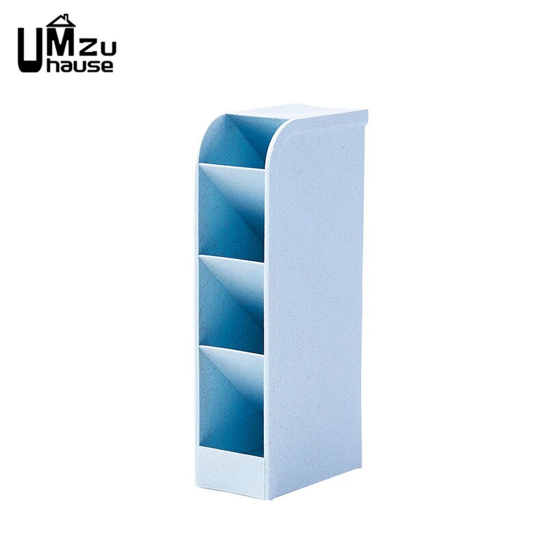 Cajas de almacenamiento para lápices, cajones divisores de maquillaje, soportes para cepillo de dientes, organizador multifunción, organización de la oficina en casa: Azul