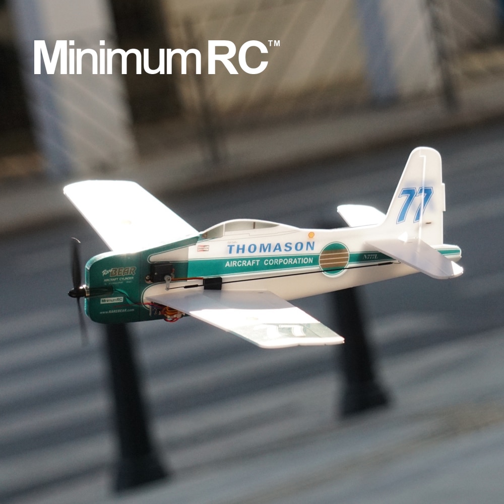 MinimumRC F8F-Rarebear V2 360 millimetri di Apertura Alare 4 Canali Allenatore ad ala Fissa Aereo RC Giocattoli tutto'aria Aperta per I Bambini Regali per Bambini