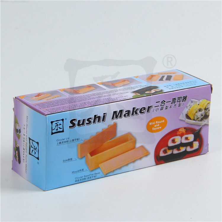 Sushi Mold Two-in-one Sushi Maker Square Small Garden Column Hand-held Sushi Maker Kitchen Tools Sushi Set