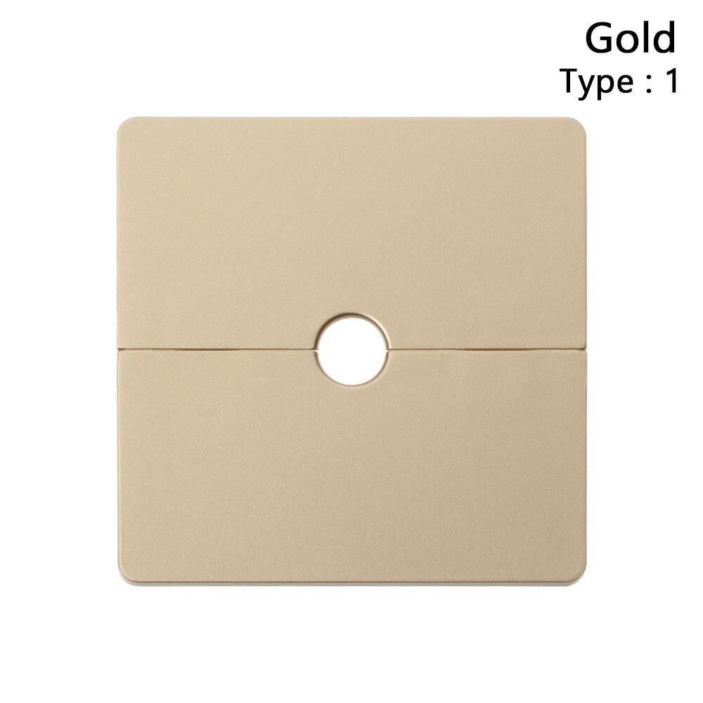 1PC 86Type Cabinet Office Desk Hole Cap Wall Wire Hole Cover Reserved Drill Hole Panel Decor Air-conditioning Furniture Decor: gold Type1