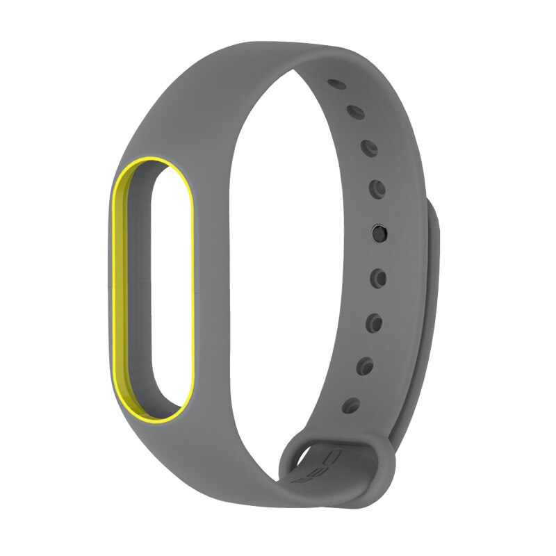 Mijobs Mi Band 2 Strap Silicone Bracelet Wristband Smart Band Accessories wrist mi band2 black Strap for Xiaomi mi band 2 Strap: gray yellow