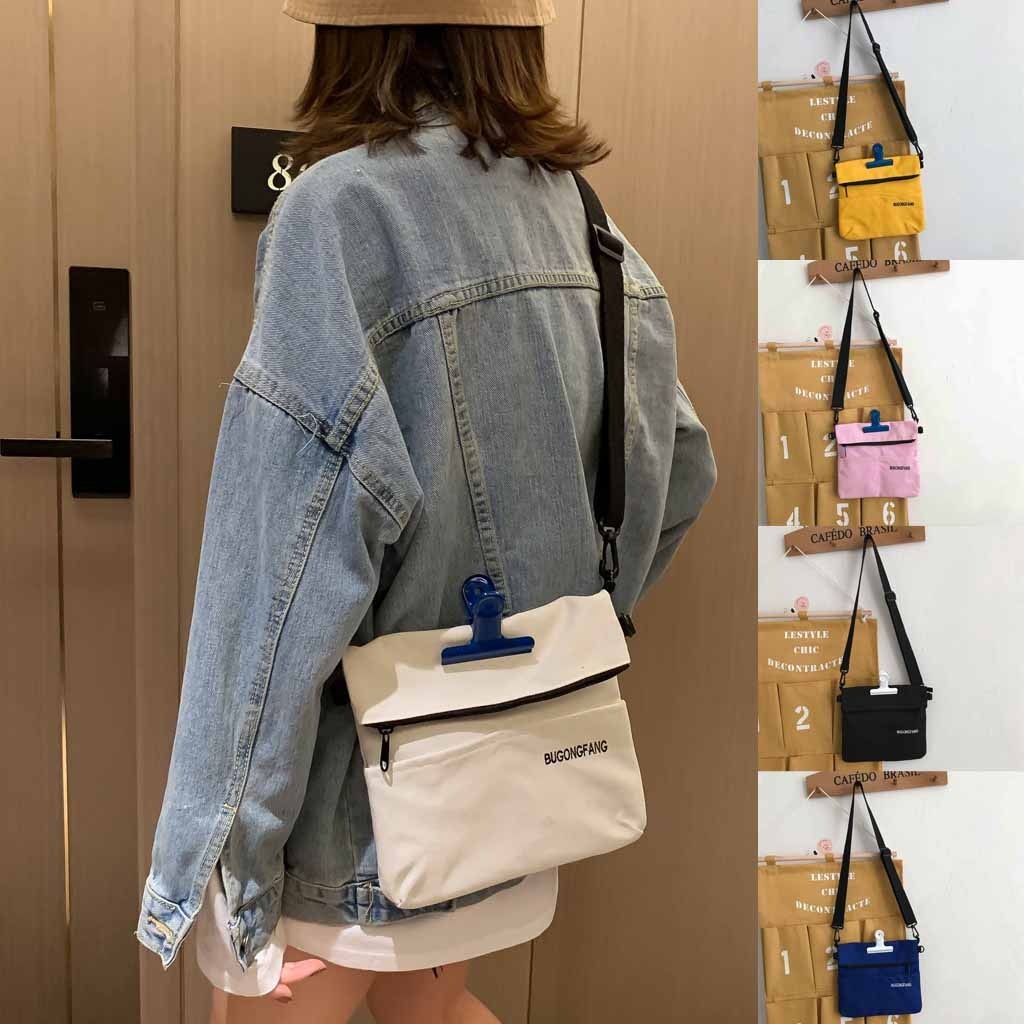 Vrouwen Tas Clip Canvas Tas Brief Mode Schouder Messenger Pakket Eenvoudige Telefoon Tas Bolsos Mujer De Marca Famosa