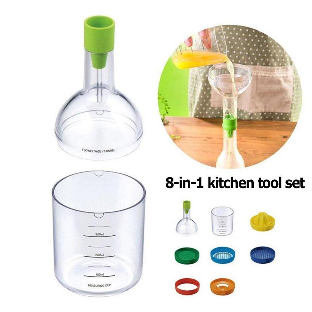 Multi Functional 8 in 1 Kitchen Tool Set Multipurpose Kitchen Tool Kitchen Gadget Bottle U1T5