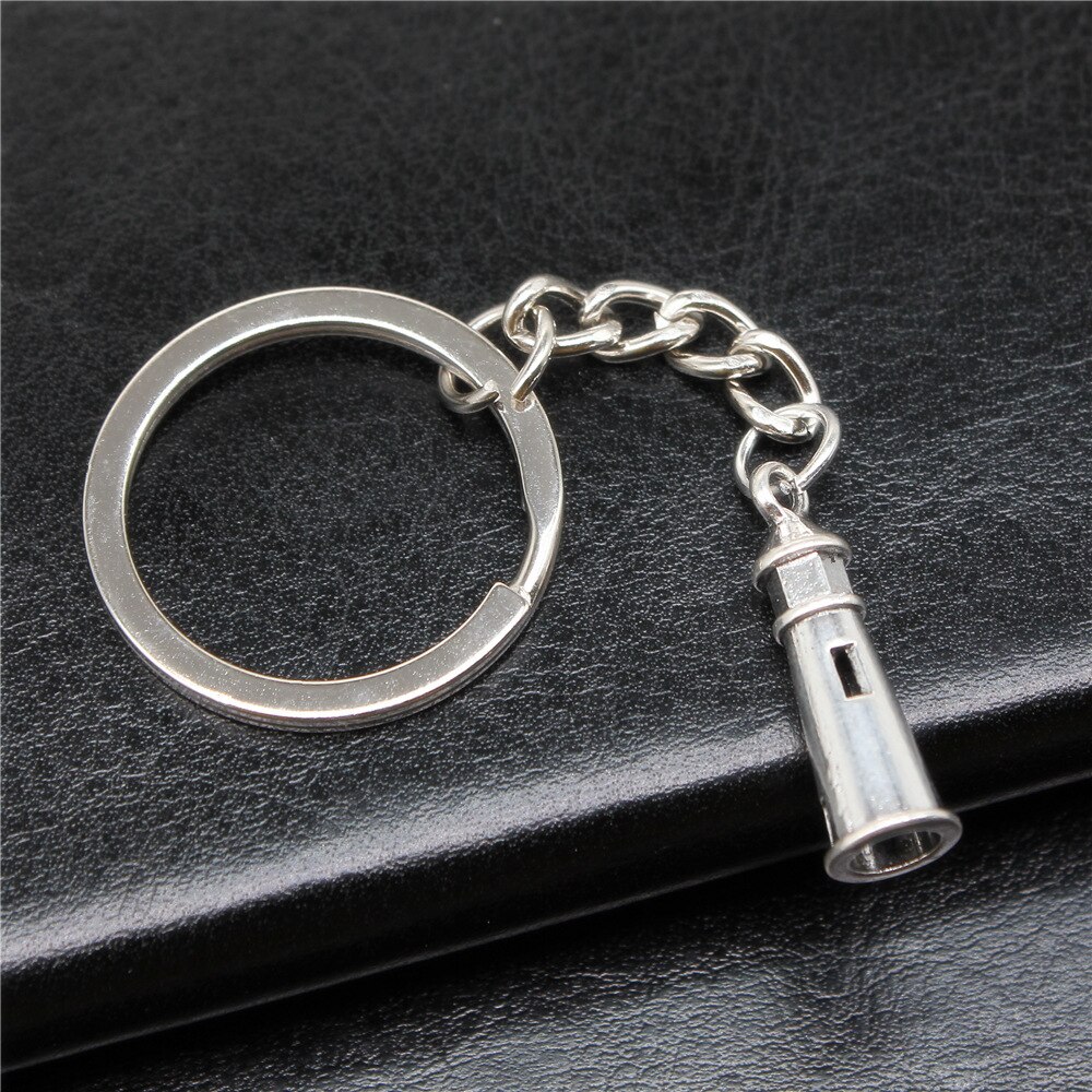 DIY Metall Halfter Kette Männer Keychain Jahrgang 2 Farben 25x8mm Leuchtturm Anhänger Souvenirs