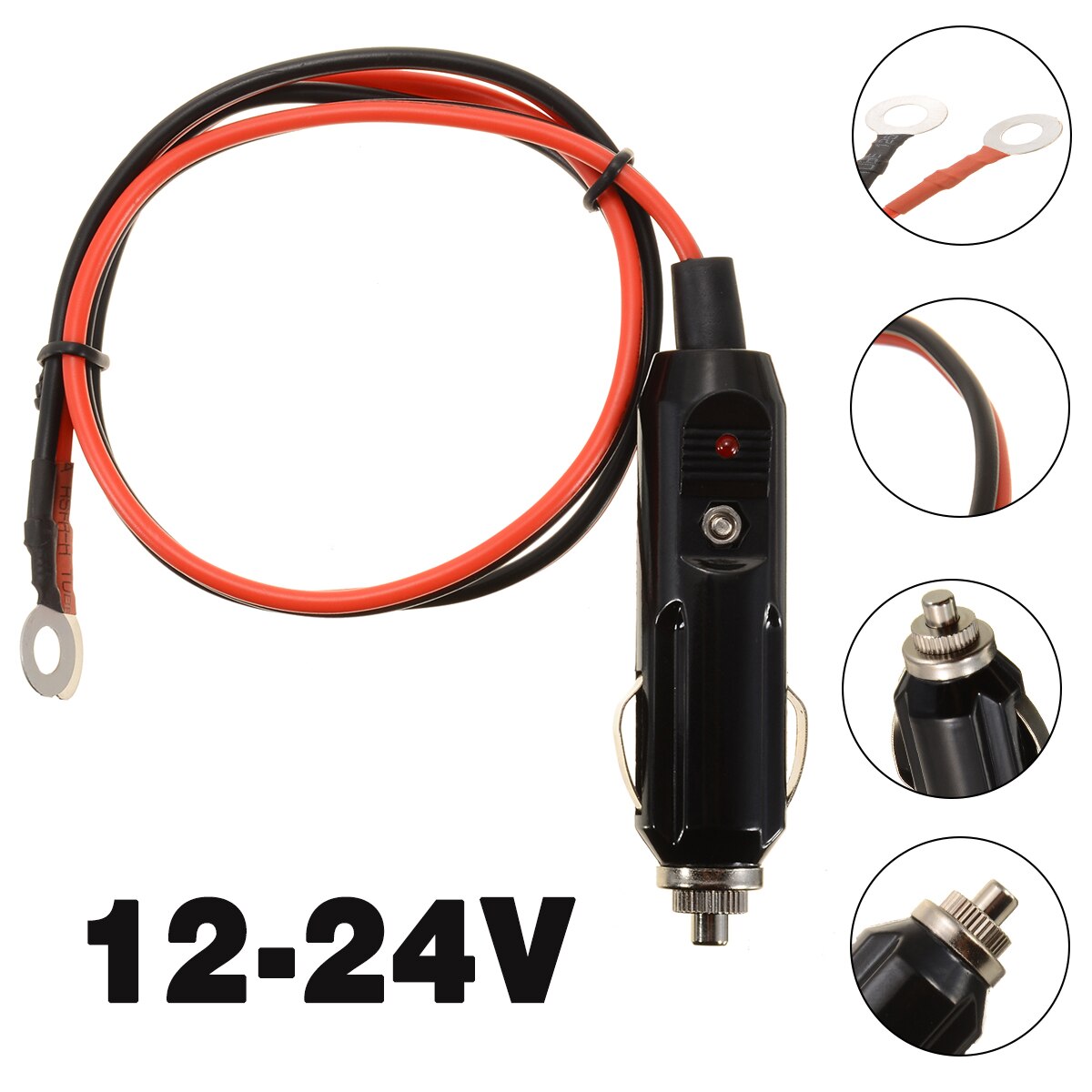 Dc 12V/24V Led 60Cm Man Sigarettenaansteker Plug Connector Kabel Power Charger Adapter Kabel auto Accessoires