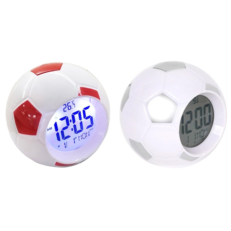 Nachtlampje Met Voetbal Klok Digital Back Light Tafellampen Desk Voetbal Wekker Voor Slaapkamer Verlichting Lampen
