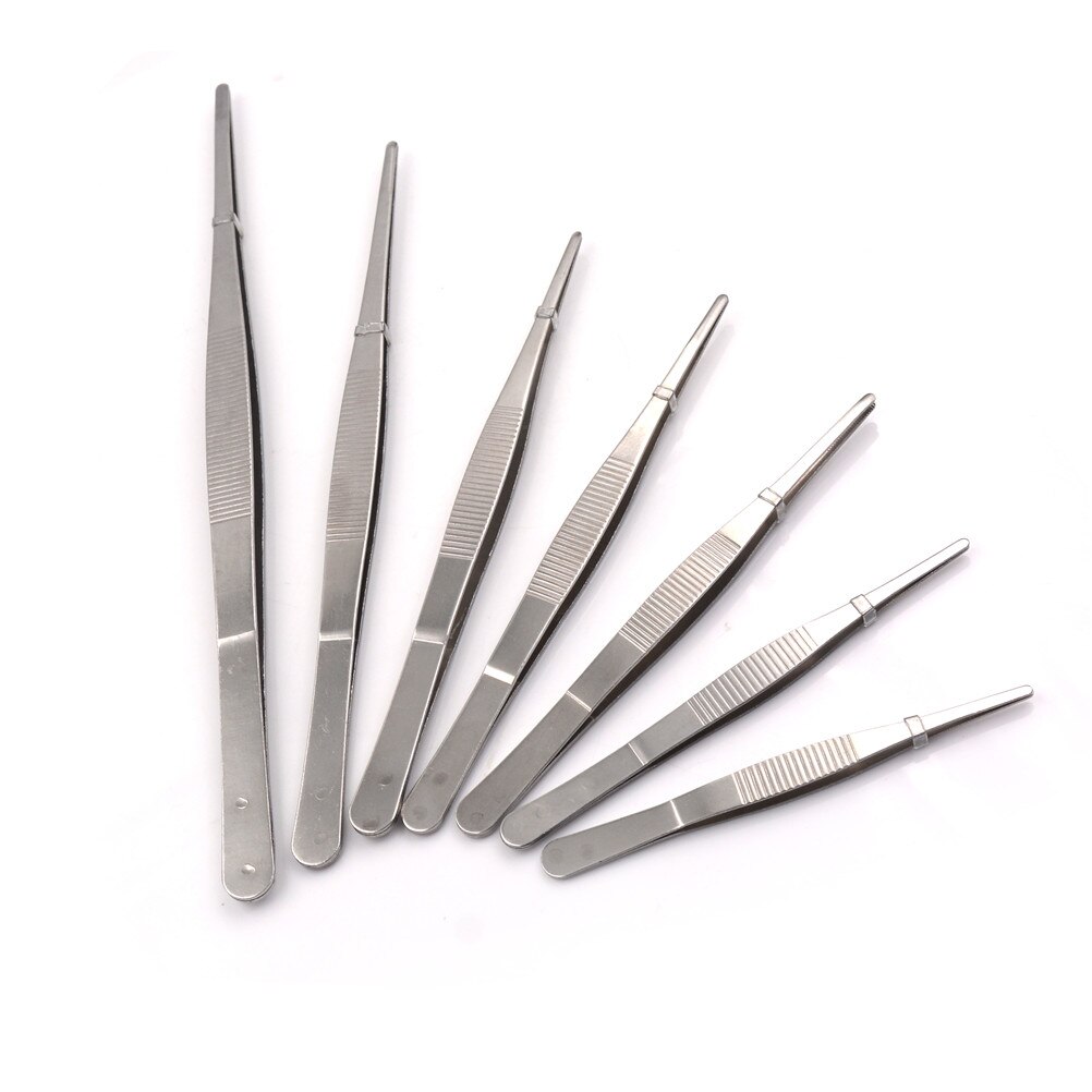 1pc 12.5 cm/14 cm/16 cm/18 cm/20 cm/25 cm/ 30cm Rvs Industriële Pincet Reparatie Gereedschap