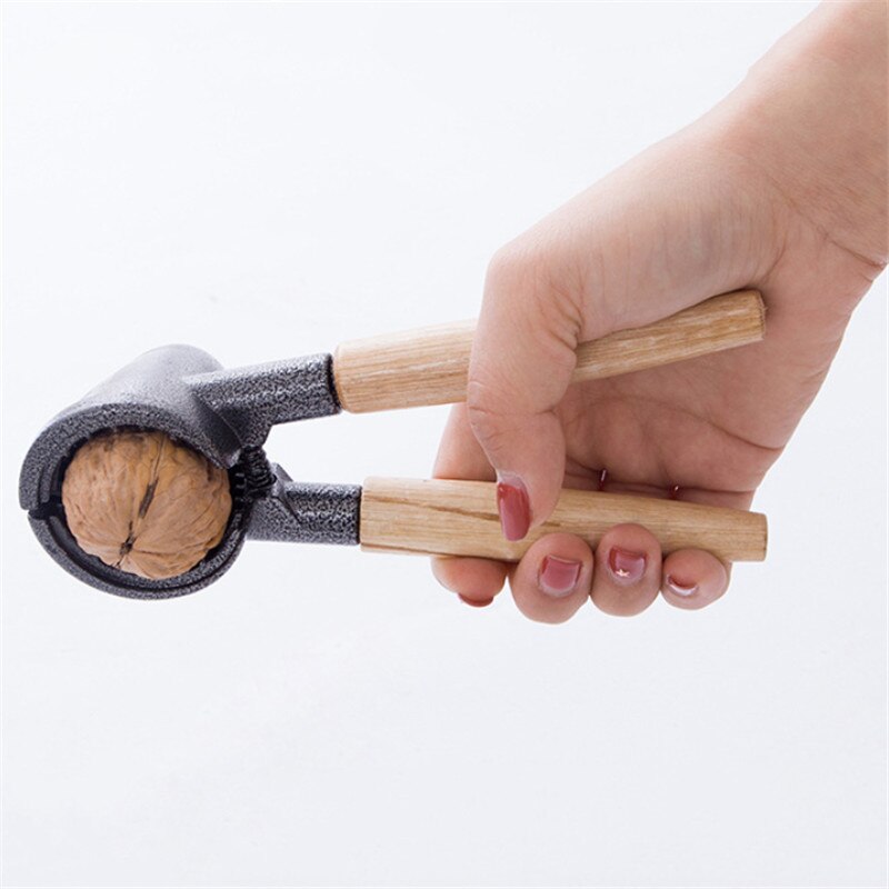 Pelador de Cascanueces con mango de madera, herramientas de cocina, pinza para nueces para el hogar, pequeños alicates de avellanas