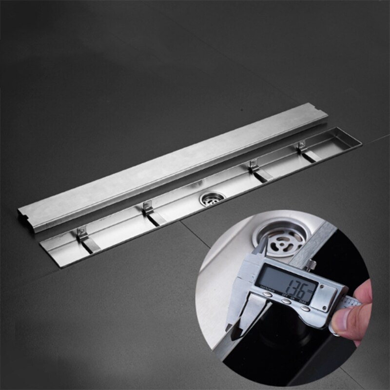 Canal linear dreno de assoalho portão 60cm de aço inoxidável tipo desodorização chuveiro dreno de assoalho drenagem longa quadrado banheiro dreno c