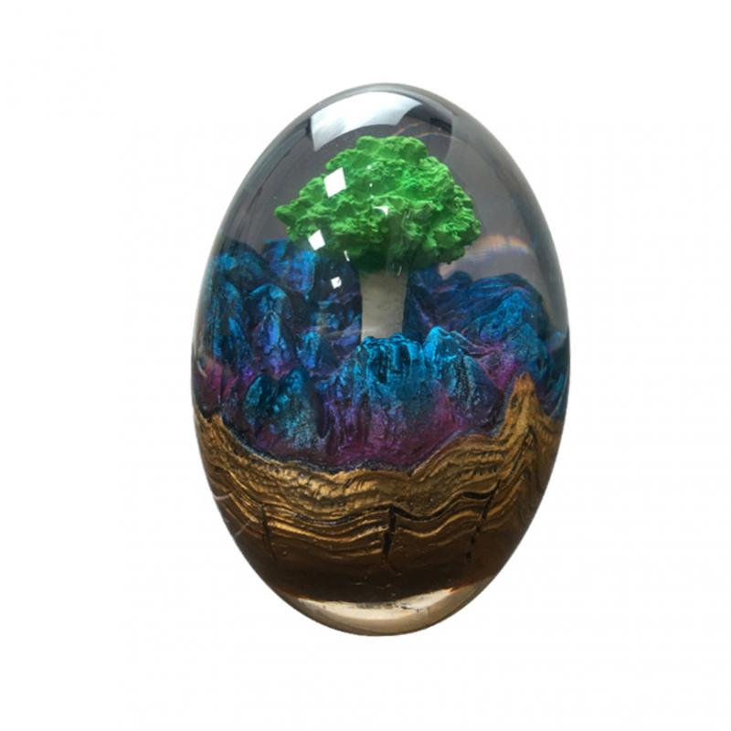 Crystal world Dragon Egg Ornamental Collection Decor Dinosaur Egg Statue Resin starry sky Egg Minerale Gemstone Home Decoration: 02