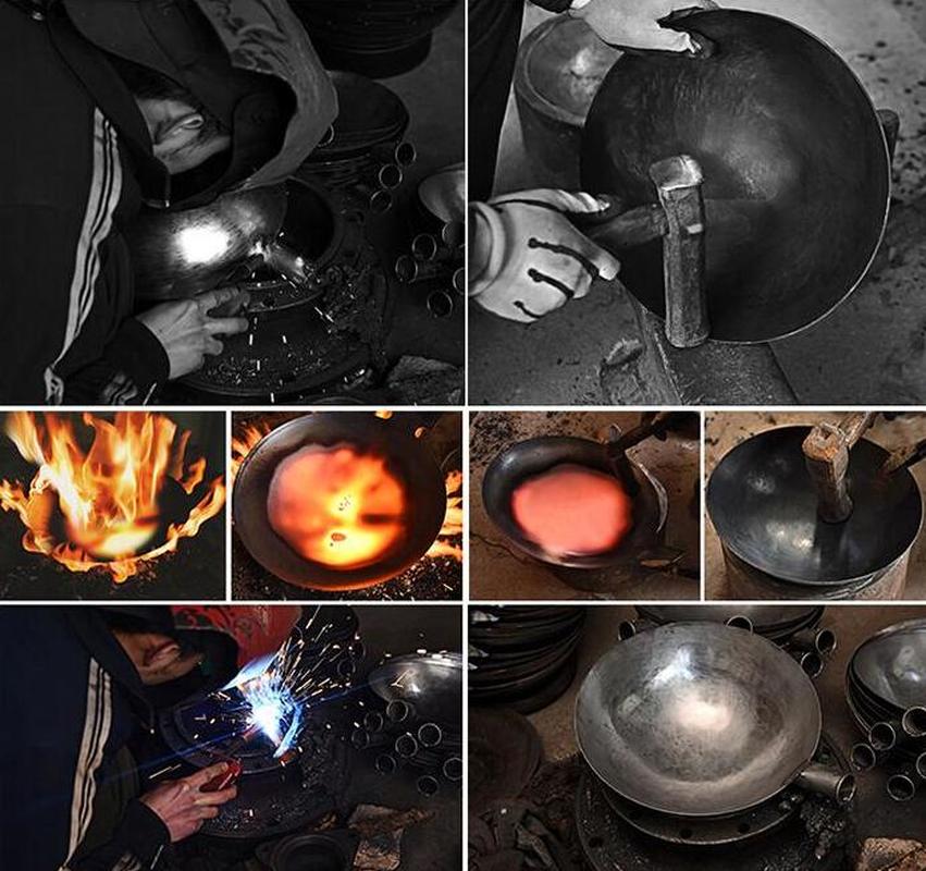 wok tradizionale ferro fatto a mano wok padella antiaderente pentola a gas antiaderente pentole 36CM funziona di alta qualità ferro cinese