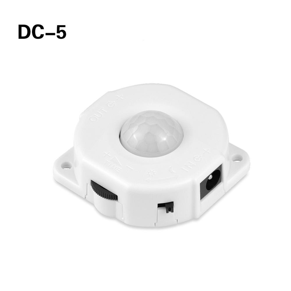 Dc 12V -24V Smart Pir Human Motion Sensor Switch Auto Inductie Dectector Schakelaar Vertraging Verstelbare Voor led Strip Licht: DC-5