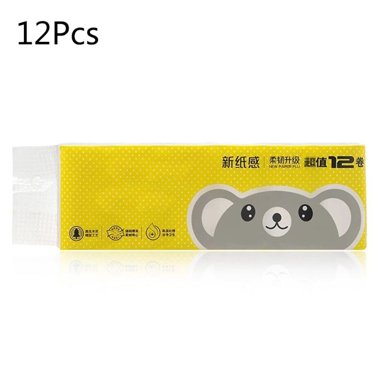 12 Rolls Toilet Paper Silky Smooth Soft Virgin Wood Pulp Paper 4-Ply Tissues