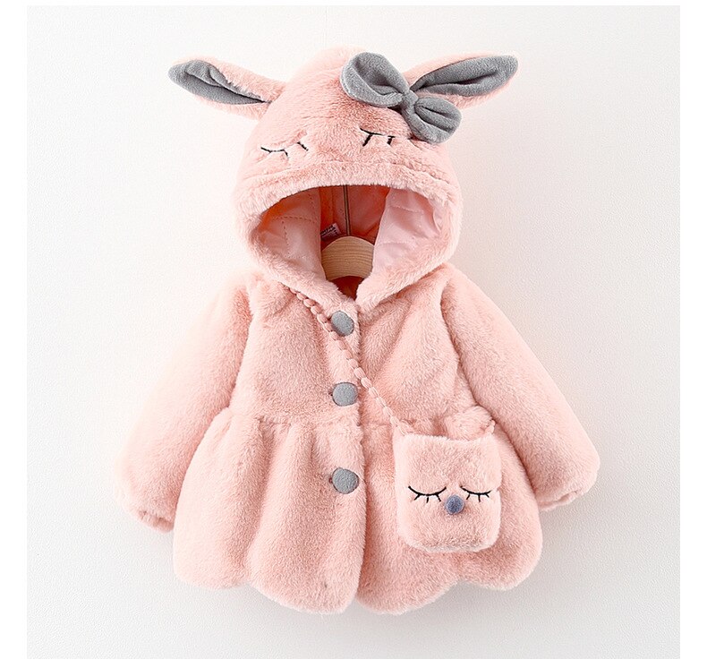 Kleding Voor Baby Meisjes Mode Hooded Leuke Oren Winter Jassen Voor Peuter Kids Pasgeboren Baby Warm Jas Kinderen Bovenkleding: Pink / 3T