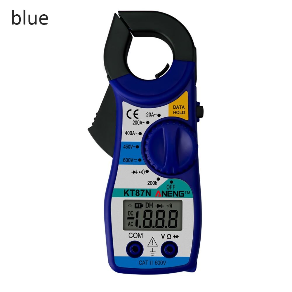 KT87N Digital Multimeter Ampere Clamp Meter Current Clamp Pincers AC DC Current Voltage Transistor Tester Current Clamps: Blue