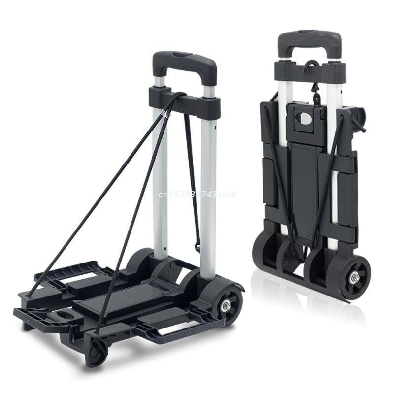 Black Folding Luggage Cart Collapsible Portable Moving Fold Up Dolly Hand