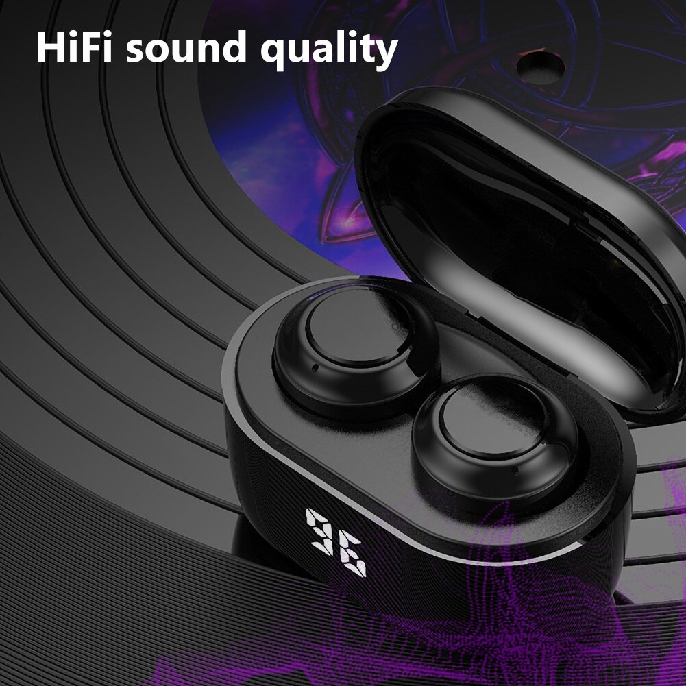 A6 tws mini trådløs bluetooth 5.0 hifi stereo høretelefoner med digital ladeboks understøtter touch-kontrol håndfri opkald