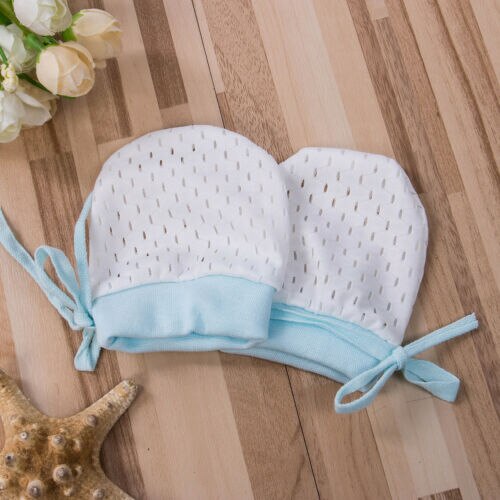 1 Pair Newborn Anti Coçar Luvas de Seda Gelo Macio Mitten Luvas de Proteção