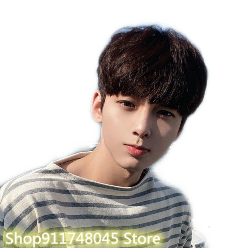 *ZFT* Wig male short hair Korean style handsome nvisible seamless natural fluffy man chemical fiber short hair wig cover
