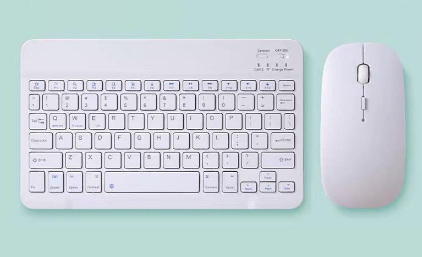 SeenDa-teclado y ratón inalámbricos Combo, 2,4G, ultrafino, para ordenador Windows, Bluetooth, para Ipad: Bluetooth  White