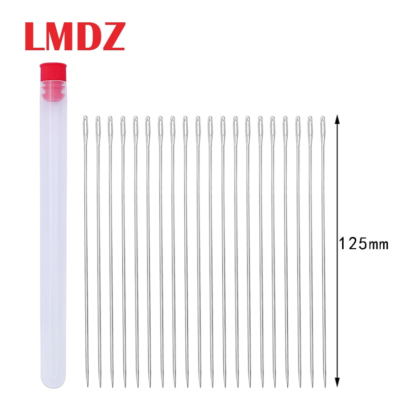 Lmdz 20Pcs 125 Mm Grote Eye Naalden Hand Naaien Handelen Ambachten Stofferen Tapestry Lange Eye Stopnaald Diy Tool Hand naald