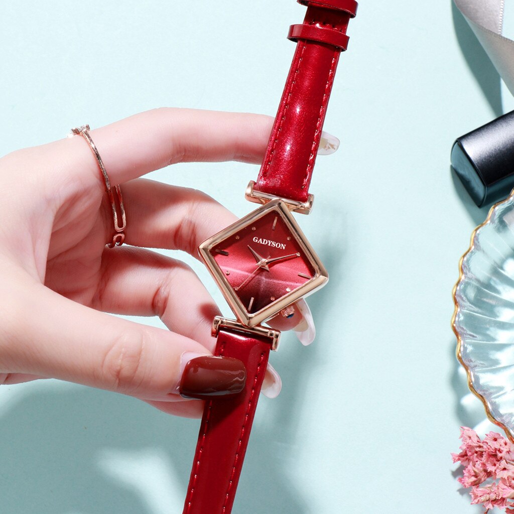 Gadyson Vrouwen Horloges Sleek Minimalistische Horloge Vrouwen Geometrische Vierkante Gradiënt Matte Dames Quartz Horloge Casual Horloges