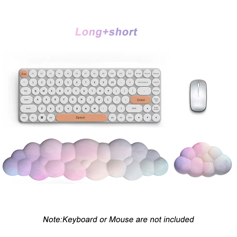 Cloud Gradient Gaming Keyboard Pad Wrist Pad Cloud Wrist Pad Mouse Pad Ergonomic Laika Foam Memory Non-Slip Support Office