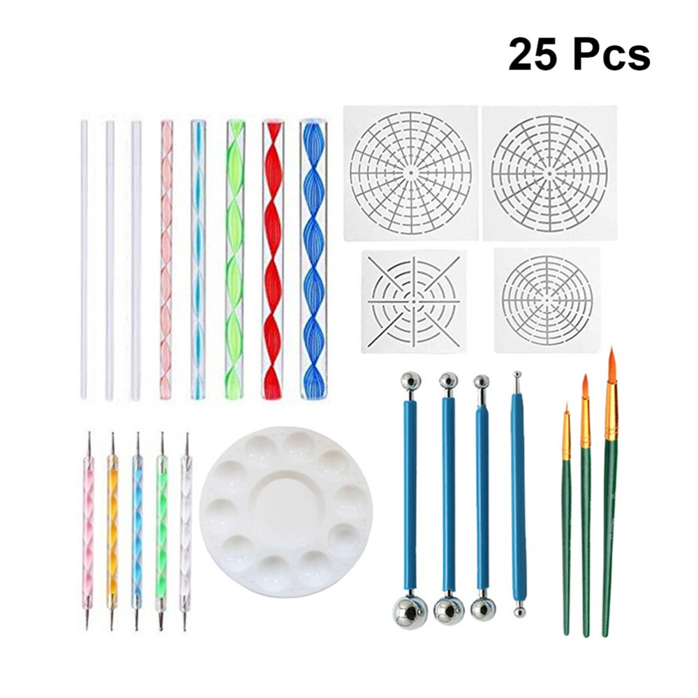 25Pcs Embossing Stylus Set Met Verschillende Grootte Puntjes Pen Tool Stylus Voor Carbon Transfer Papier Schilderij Aardewerk Klei Indentati