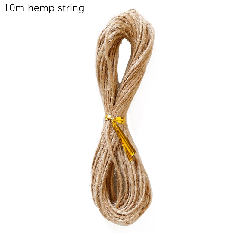 50/100pcs Natural Hemp Strings Red Green Cotton Cords for Tags Handmade Item Packing Decoration Bakery Twines: 10M HempString