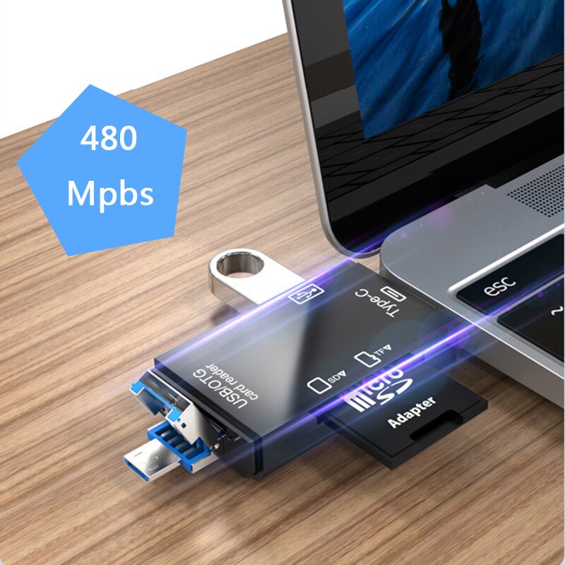 SD TF Card Reader USB 2.0 OTG Micro USB Type C Card Reader SD Memory Card Reader for Huawei Micro USB Type-C OTG Cardreader