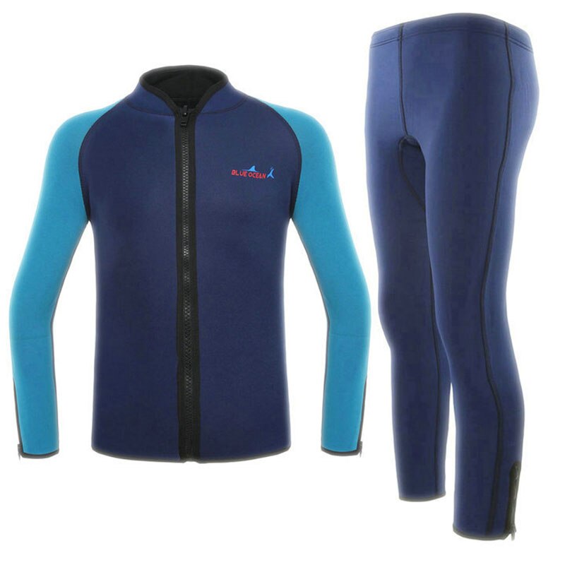 BLU DIVE Nuovi Uomini di Inverno 2mm Diviso in Due pezzi Bagnato Surf Nuoto Diving Suit Giacca Disegno Speciale di Immersione Subacquea muta Tenere In Caldo: Blue / XL