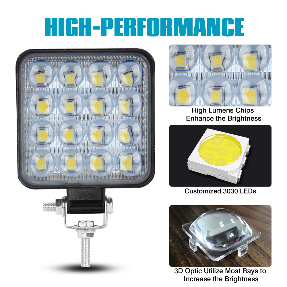 Led light bar 48w Led bar 16barra Led car light For 4x4 led bar offroad SUV ATV Tractor Boat Trucks Excavator 12V 24V work light