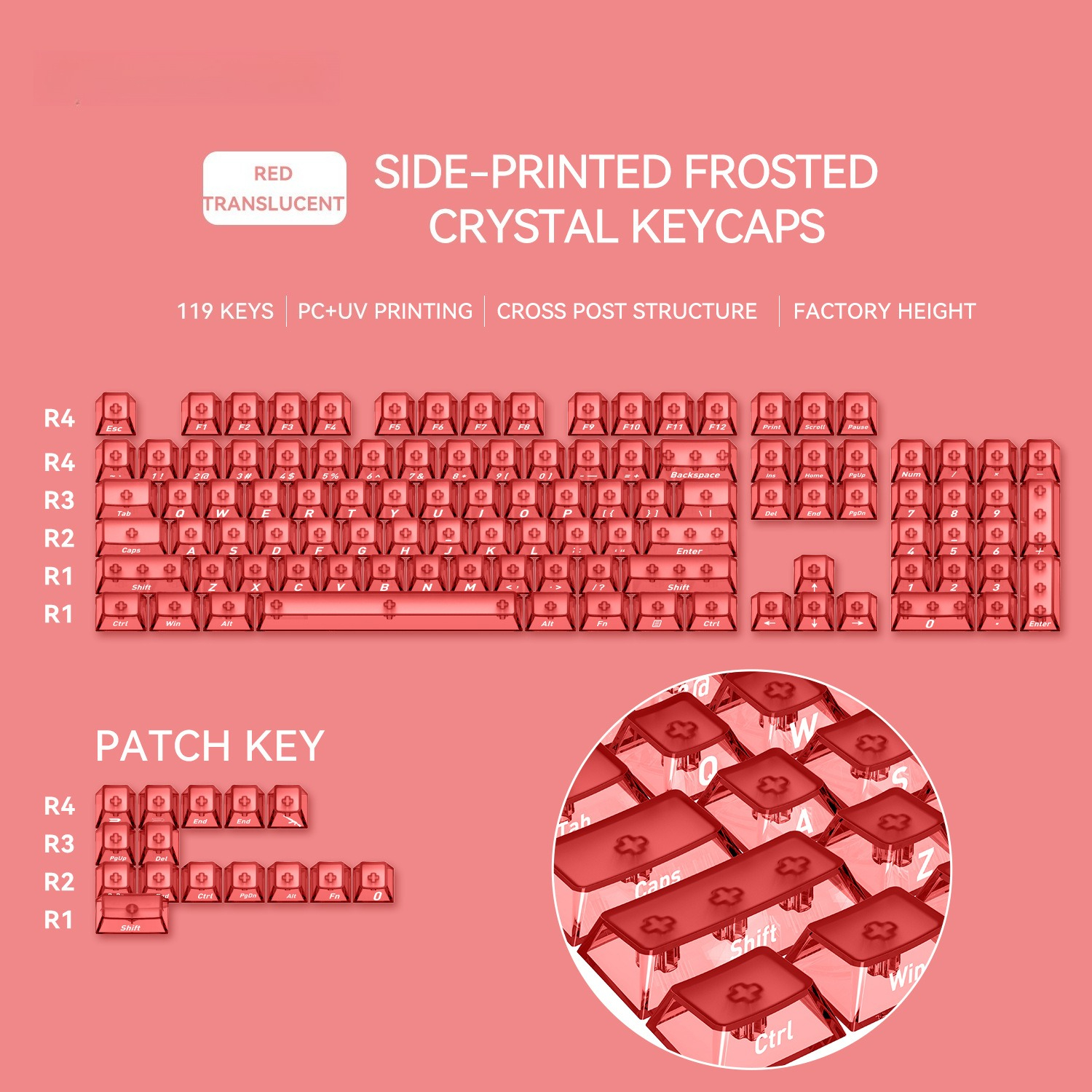 Front Matte Finish Keycaps Sides Translucent Cherry Profile PC Keycaps for Gaming Mechanical Keyboard Key Caps Custom Keyboard: Olive Green