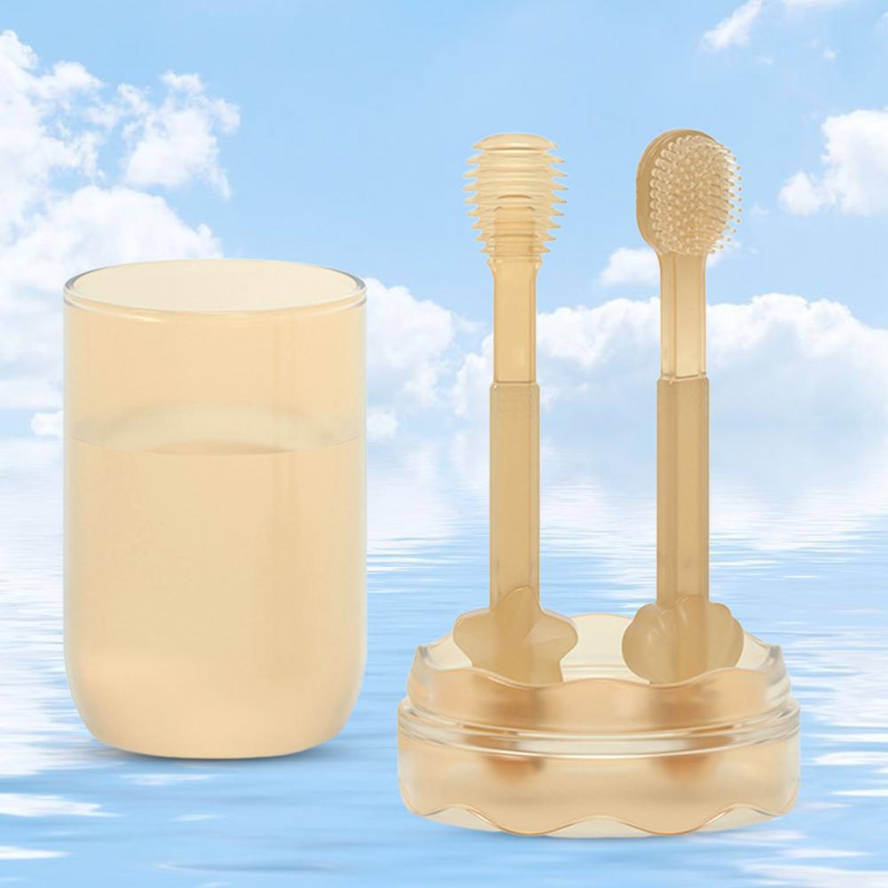 1 Set Anti-Roest Praktische Handig Dragen Anti-Slip Compact Siliconen Tandenborstel Baby Schoonmaken Tandenborstel Voor Thuis