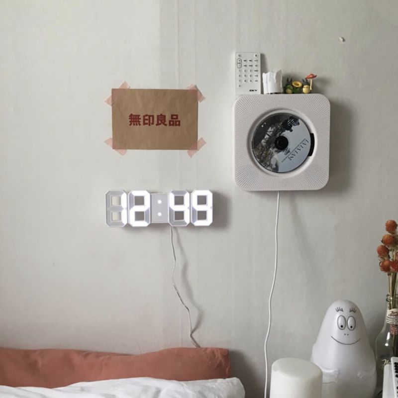Nordic Digital Alarm Clocks Wall Hanging Watch Snooze Function Table Clock Calendar Thermometer Display Office Electronic Watch