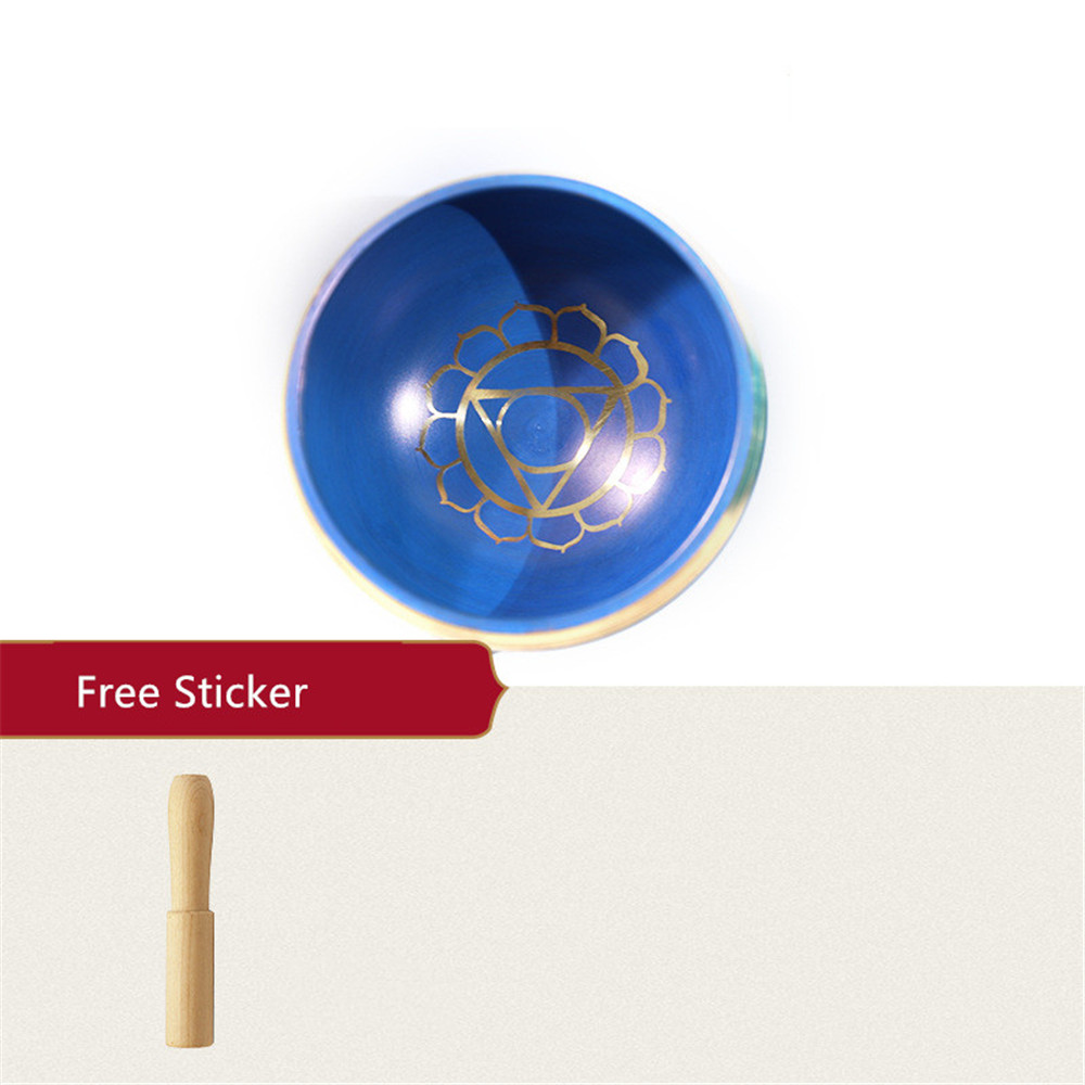 Jeu de 7 bols chantants tibétains, en cuivre du népal, fait à la main, Yoga, méditation, chant, Chakra, coloré, carillon d&#39;oreille: 1pc type 6