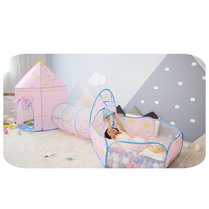 Tunnel enfant 3 en 1 tente maison jouer jouets pliable enfants ramper Portable océan piscine petites maisons pour enfants