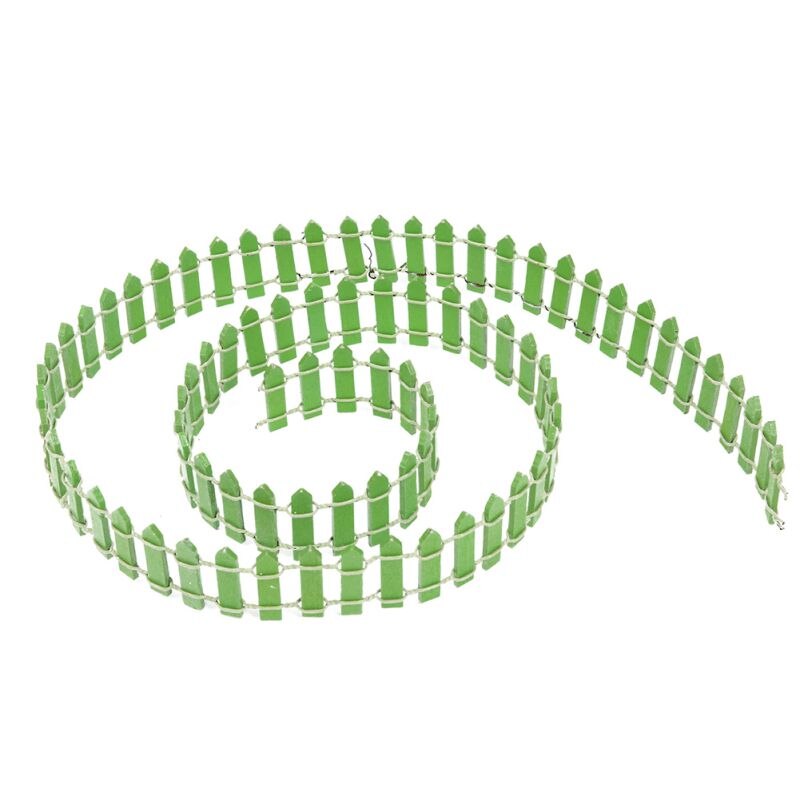 Wooden Mini Small Fence Barrier Craft Fence DIY Garden Kit Landscape Plant Flower Potted Decor Accessories: Light Green